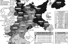 Mapa wyborow z 5 marca 1933 roku w Niemczech