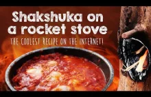 Cooking SHAKSHUKA on a ROCKET STOVE, THE COOLEST recipe on...