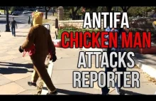 Antifa kurczak atakuje reportera i ucieka przed policją
