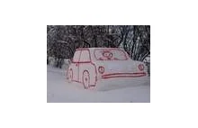 Śniegowy samochód z Jezierzyc czyli czego to nie można zrobić ze śniegiem
