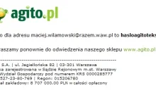 Agito.pl trzyma hasła użytkowników w zwykłym tekście.