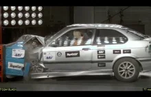 Crash test BMW E36 naprawionego wg technologii Mirka