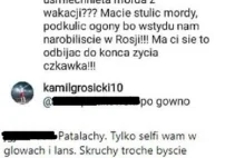 Skandaliczna polemika Kamila Grosickiego na instagramie.