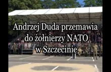 Andrzej Duda przemawia do żołnierzy NATO w Szczecinie