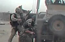 Rzadkie ujęcie Polskich wojsk w Iraku (2007) podczas wymiany ognia.