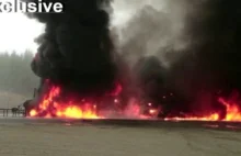 Pomyłka strażaków: gasili pożar... paliwem lotniczym.