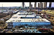 Timelapse wybudowanego tymczasowego szpitala w Wuhan w ciągu 10 dni