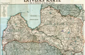 Przedwojenna mapa Łotwy