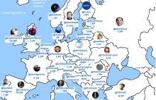 Najpopularniejsze twitterowe konta w Europie (Mapa)