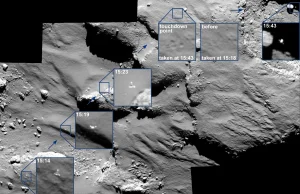 Rosetta przesłała zdjęcia, na ktòrych widać lądownik Philae skaczący na komecie
