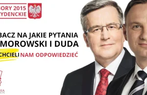 Ujawniamy na jakie pytania Duda i Komorowski nie chcieli nam odpowiedzieć!