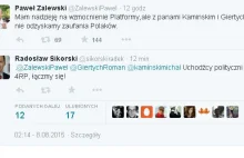 Kuriozalny apel Sikorskiego na Twitterze:Uchodźcy polityczni z 4 RP łączmy się!