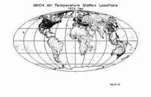GHCN Stacje pomiaru temperatury powietrza. Wielkie wymieranie w latach 90