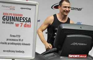 Krzysztof Tumko znów próbuje pobić rekord długości biegu na bieżni.