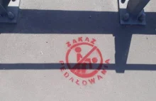 Kontrowersyjne szablony "Zakaz Pedałowania" na tęczowym moście w Rzeszowie