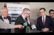 Braun, Korwin, Winnicki, Mentzen na konferencji prasowej przed wyborami