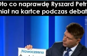 Oto co naprawdę Ryszard Petru miał na kartce podczas debaty