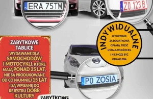 7. rodzajów tablic rejestracyjnych w Polsce. Infografika