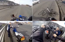 Pułapka na kierowcę / motocyklistę. Metoda na rower.