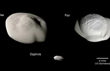Niewielkie księżyce Saturna pokryte materiałem z jego pierścieni