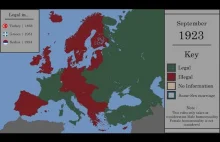 Legalność męskiego homoseksualizmu w Europie od roku 1815