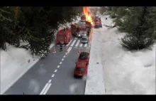 Rekonstrukcja zdarzenia w skali makietowej | Pożar autobusu MPK Ligota - Burzej