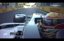 Sebastian Vettel wjeżdża w tył Hamiltona a później ze złości poprawia bokiem