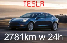 Tesla Model 3 - pokonała 2781km w ciągu 24h