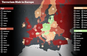 Mapa zagrożenia islamistycznymi atakami