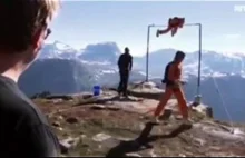 Dunya News - Norwegian Father Stunts On A Cliff Edge, And It Goes Horribly...