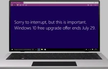 Microsoft zachęci do Windows 10 w pełnoekranowym alercie