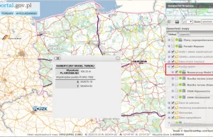 Wysokość terenu dowolnego miejsca w Polsce do odczytania w Geoportalu