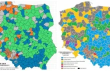 Oto miara sukcesu PiS. Porównanie wyborów w powiatach w 2014 i 2018