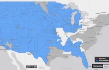 Interaktywna mapa ukazująca opanowywanie terenów zamieszkiwanych przez...