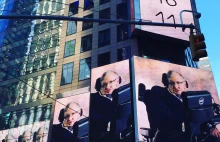 Stephen Hawking's Face Took Over Times Square with This Cryptic Message...