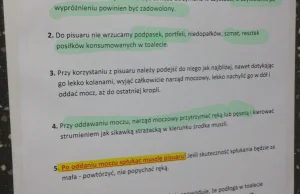 Instrukcja korzystania z pisuaru w warszawskim biurowcu