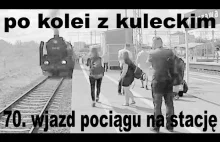 Wjazd pociągu na stację - Polskiej konstrukcji parowóz Pt47-65
