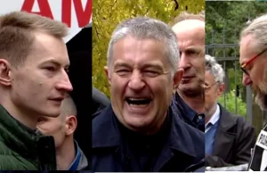 Frasyniuk, Kijowski i Kramek na manifestacji rezydentów.