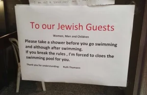 Afera w hotelu. Żydzi proszeni o wzięcie prysznica przed kąpielą w basenie