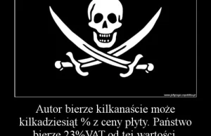 Autor bierze kilkanaście może kilkadziesiąt % z ceny płyty. Państwo bierze...