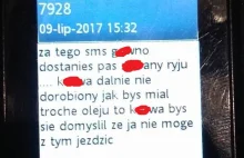 Obraźliwy SMS jaki dostał ojciec "zarzutką" na subskrypcję SMS