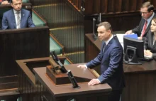 Owacja na stojąco dla prezydenta Andrzeja Dudy w Sejmie - CAŁE PRZEMÓWIENIE
