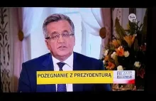 Prezydent Bronisław Komorowski - POŻEGNANIE Z PREZYDENTURĄ