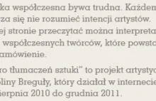 Biuro Tłumaczeń Sztuki i "facet sikający na krzesło"