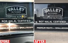 Rzeźnik zmuszony do zmiany napisu 'non halal certified' bo obraża muzułmanów
