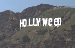 Nieznana osoba zmieniła znak Hollywood na Hollyweed