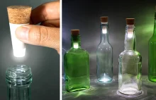 Zamień stare butelki w lampki za pomocą ładowanych ledowych korków