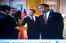 Obama being ignored(denied a handshake by everyone