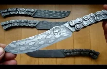 Nóż wykonany z łańcucha motocyklowego