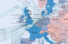 Główne arterie Internetu na mapie świata